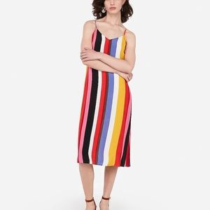 Express Multi Stripe V Neck Dress